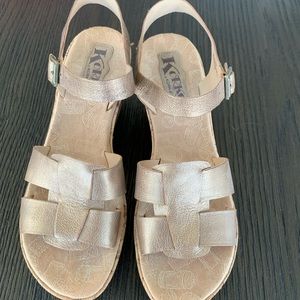 Korks by Kork-Ease Gold Wedge Sandals